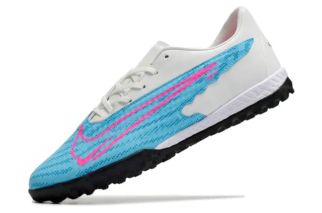 Nike Branco Azul Botina Baixa com Cravos Sintético Malha Superior Relvado Tênis de Futebol 11