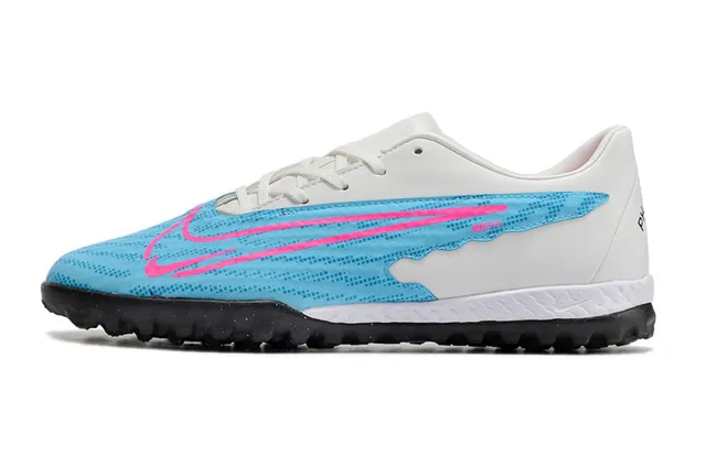 Nike Branco Azul Botina Baixa com Cravos Sintético Malha Superior Relvado Tênis de Futebol 12