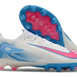 Nike Branco Azul Baixo Corte Clavete Moldado Texturizado Sintético Superior Solo Firme Sapatos de Futebol