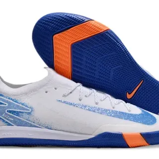 Nike White Blue Low-Top Synthetic Textile Upper Sneakers