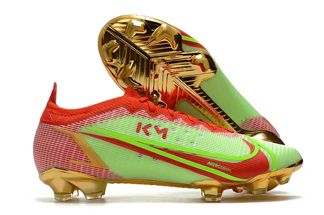 Nike সাদা সোনালি লো-কাট লেস-अপ মেটালিক এক্সেন্ট ফার্ম-গ্রাউন্ড সকার জুতা 2