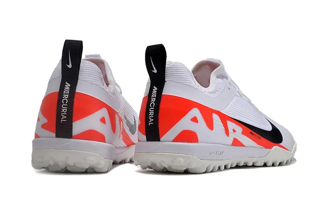 Nike zapatillas de fútbol turf blancas y naranjas de bajo corte con empeine sintético, ribeteado y texturizado en el antepié 7