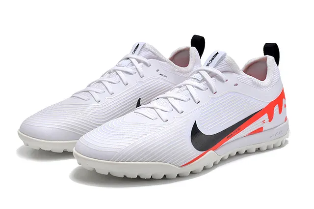 Nike zapatillas de fútbol turf blancas y naranjas de bajo corte con empeine sintético, ribeteado y texturizado en el antepié 8