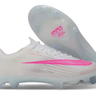Nike chaussures de football blanc et rose Flyknit Upper semelle translucide Firm-Ground