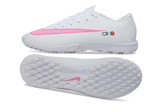 Nike White Pink Flyweave Upper Outsole Turf Soccer Shoes 3