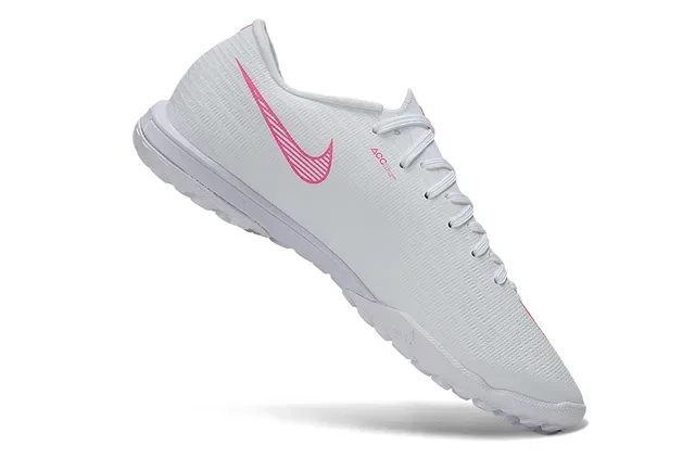 Nike White Pink Flyweave Upper Outsole Turf Soccer Shoes 4