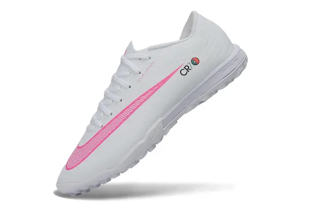 Nike White Pink Flyweave Upper Outsole Turf Soccer Shoes 5