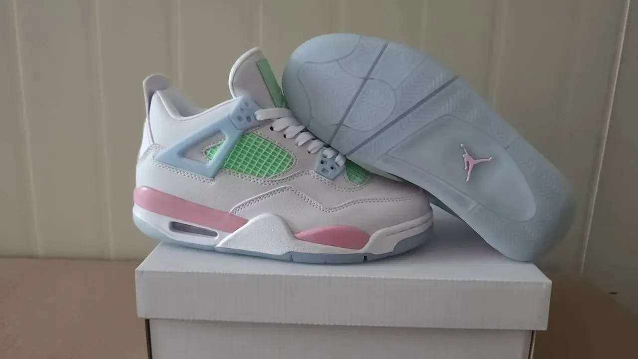 Nike White Pink High-Top Plastic Cage Basketball Shoes 3