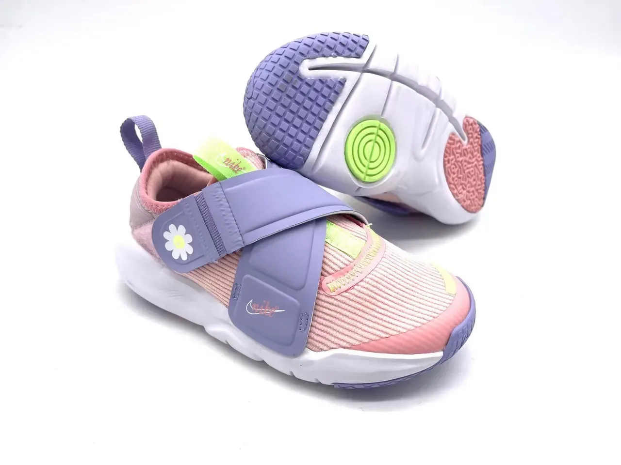 Nike White Purple Strap-Closure Low-Top Lifestyle Sneakers 10