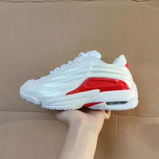 Nike أحذية رياضية أسلوب حياة بيضاء حمراء منحوتة موج قفص لامع كعب لمسة