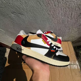 Nike x Off-White Air Jordan 1 Low 'University Red' tênis lifestyle