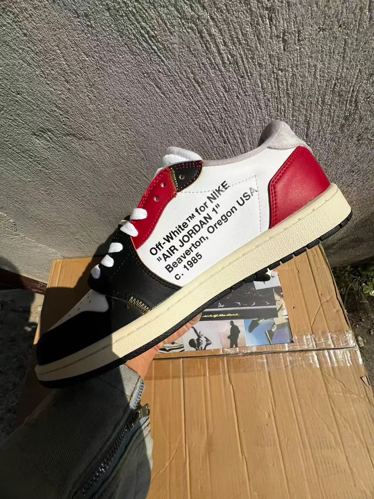 Nike x Off-White Air Jordan 1 Low 'University Red' 生活方式运动鞋 5