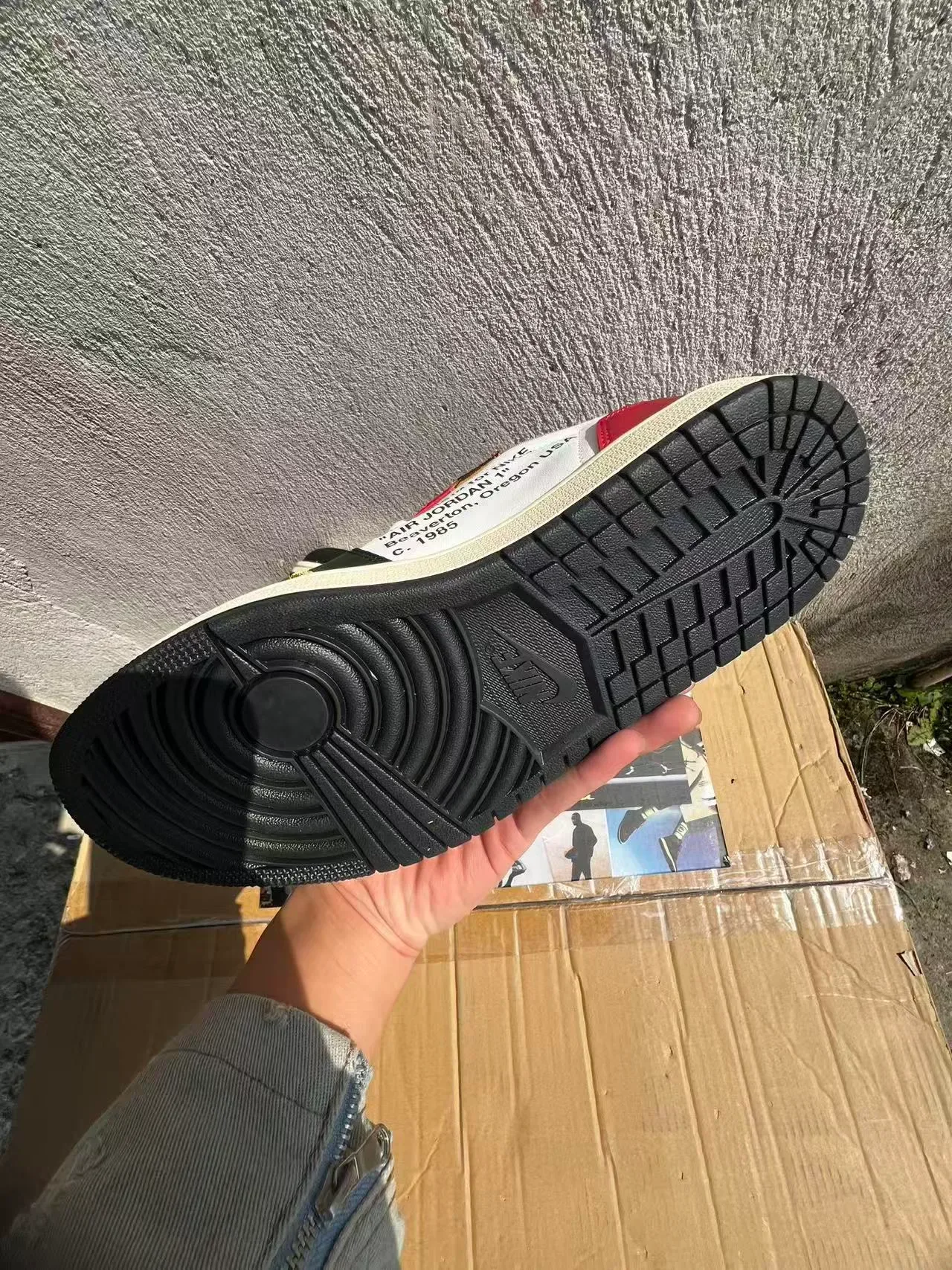 Nike x Off-White Air Jordan 1 Low 'University Red' 生活方式运动鞋 6