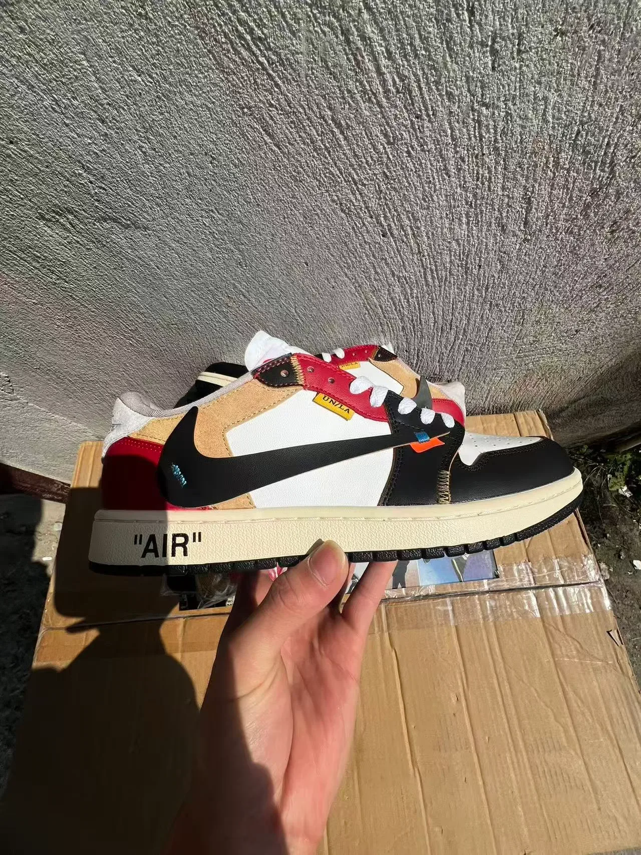 Nike x Off-White Air Jordan 1 Low 'University Red' 生活方式运动鞋 7