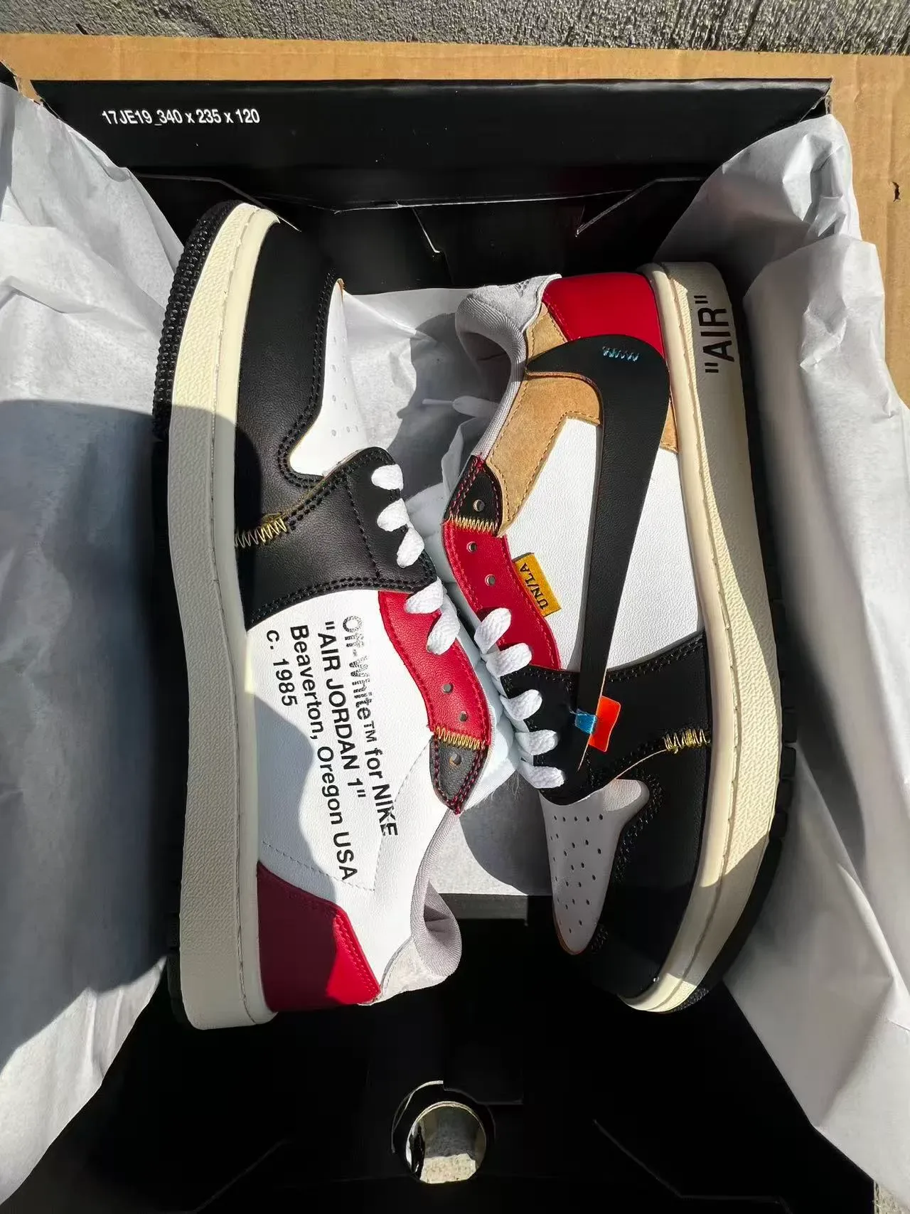 Nike x Off-White Air Jordan 1 Low 'University Red' 生活方式运动鞋 9