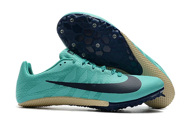 Nike Yellow Blue Low-Cut Racing Spike Honeycomb Traction Plate Running Shoes 7