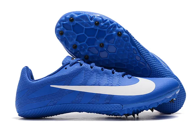 Nike Yellow Blue Low-Cut Racing Spike Honeycomb Traction Plate Running Shoes 14
