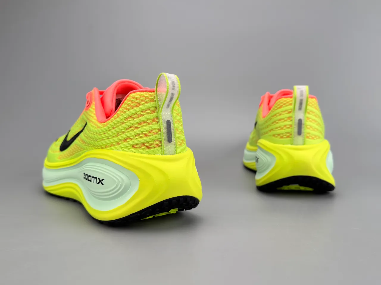 Nike Yellow Pink Engineered Knit Upper Sculpted ZoomX Midsole Running Shoes 4