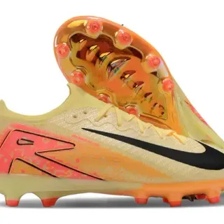 Nike Sapatos de futebol upper de knit amarelo rosa sol translucido laranja firm-ground