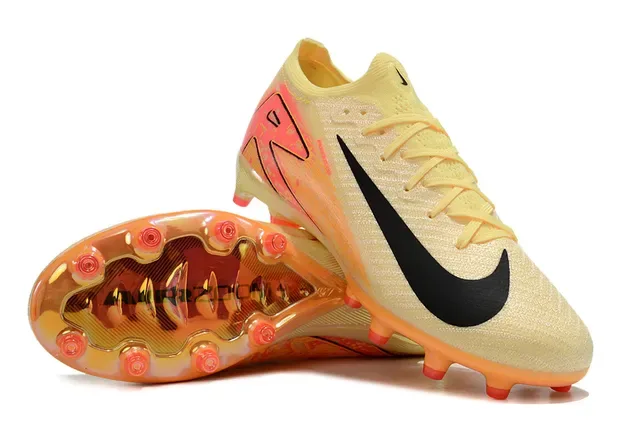 Nike أحذية كرة القدم علوة صفراء وردية من الكروشيه قاعدة شفافة برتقالية Firm-Ground 3