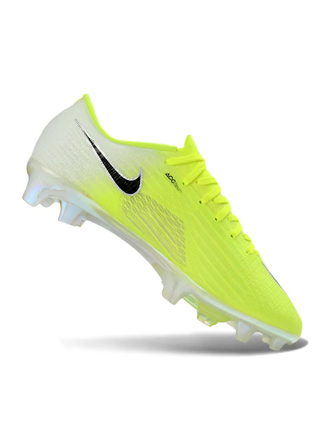 Nike Jaune Blanc Flyweave Haut Translucent Iridescent Outsole Firm-Ground Chaussures de Football 2