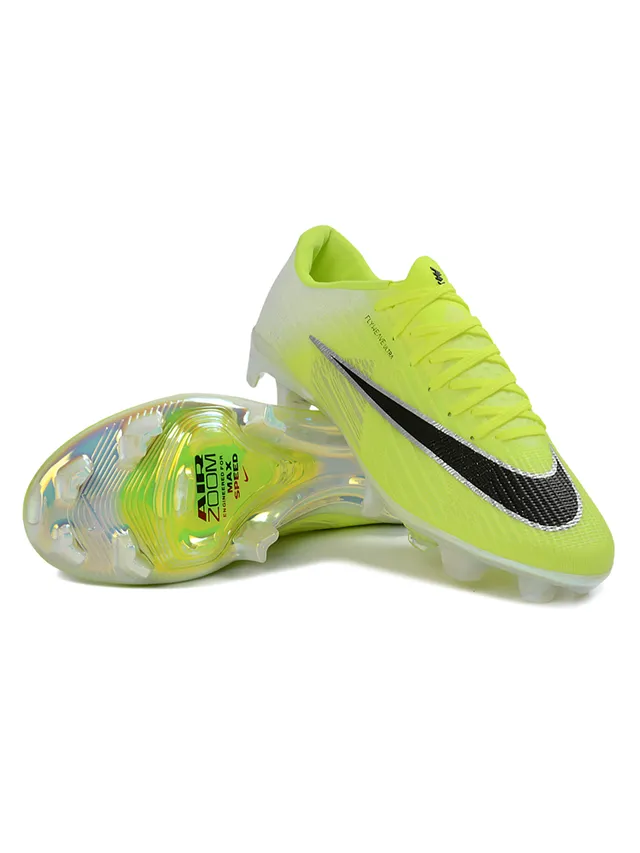 Nike Jaune Blanc Flyweave Haut Translucent Iridescent Outsole Firm-Ground Chaussures de Football 4