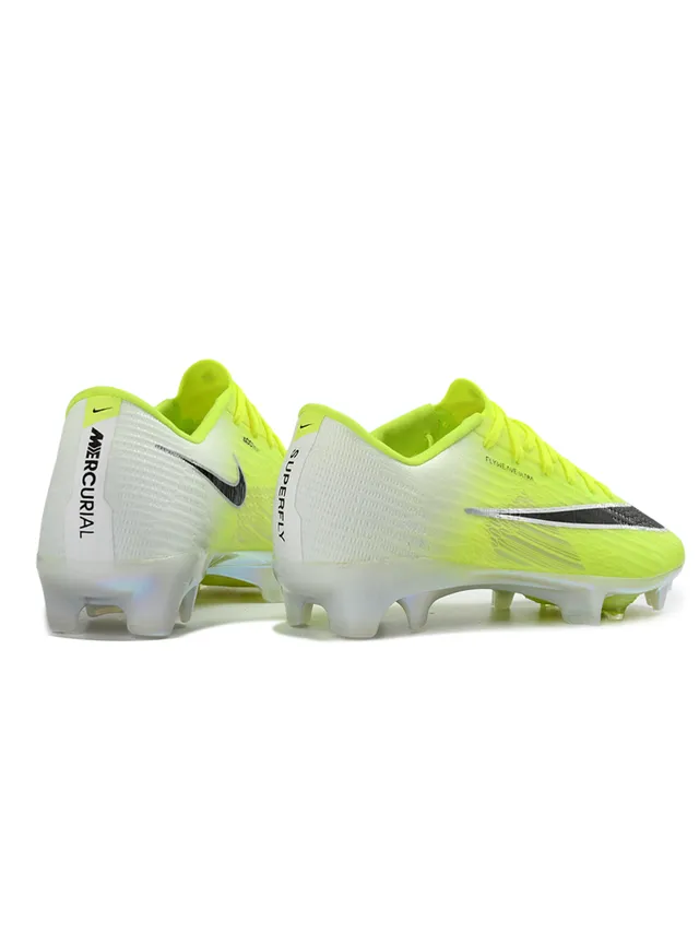 Nike Jaune Blanc Flyweave Haut Translucent Iridescent Outsole Firm-Ground Chaussures de Football 5