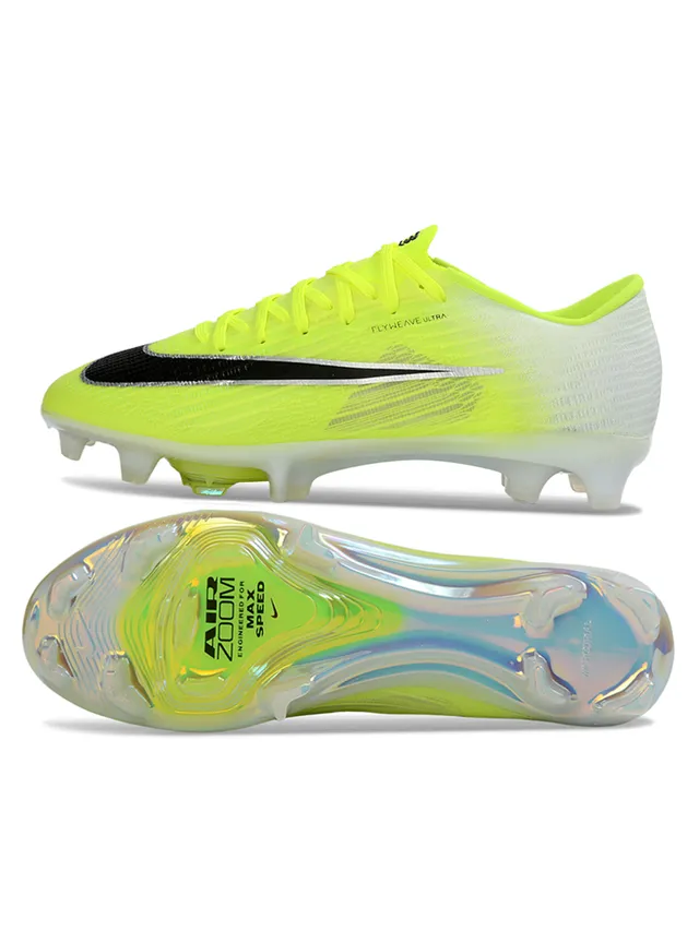 Nike Jaune Blanc Flyweave Haut Translucent Iridescent Outsole Firm-Ground Chaussures de Football 6