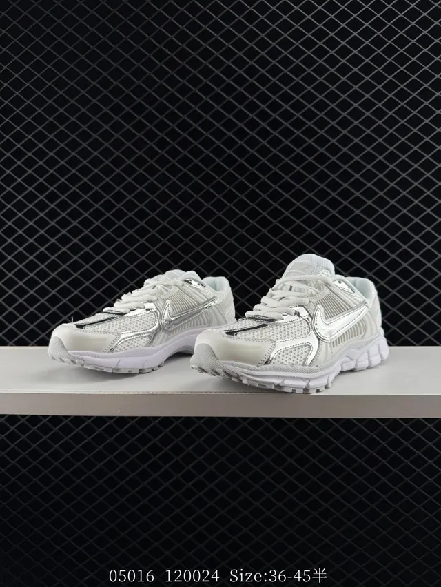 Nike Zoom 2K White and Metallic Silver Chunky Sneakers 4