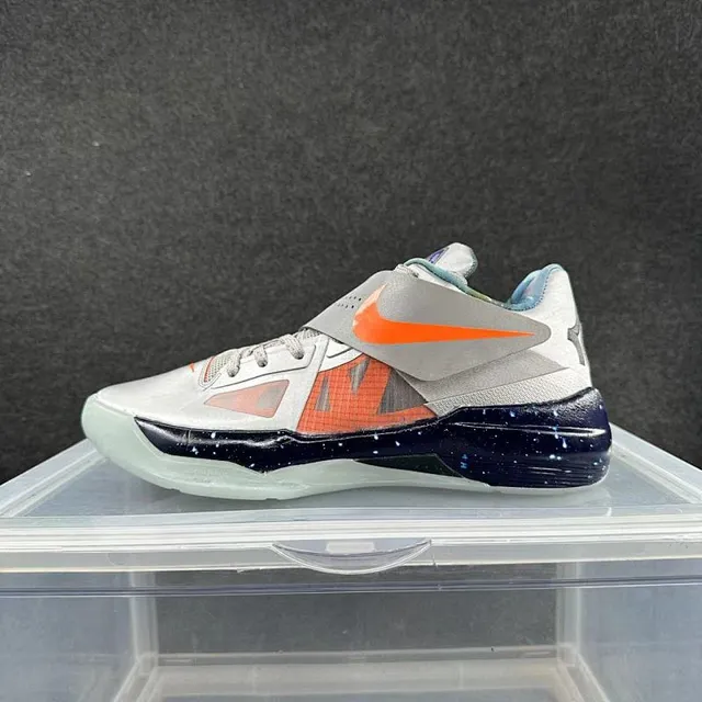 Nike Zoom KD IV Silver Orange Navy Basketball Shoes 2