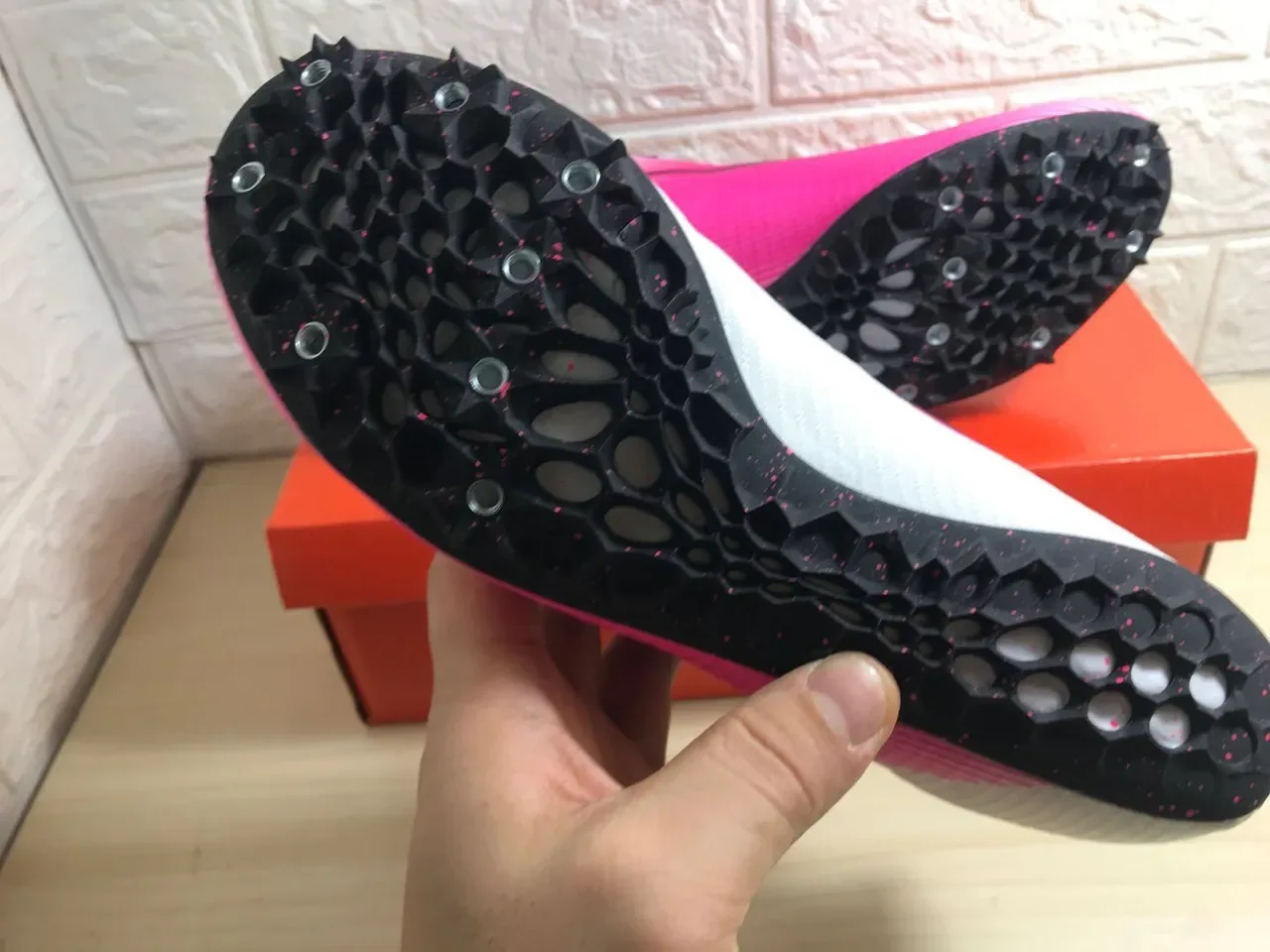 Nike Zoom Victory Track Spike White Pink Black Running Shoes 3