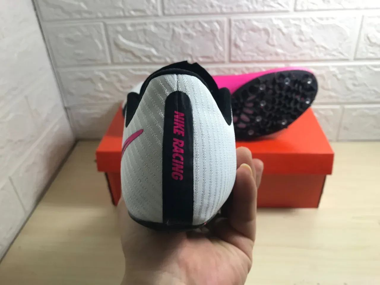 Nike Zoom Victory Track Spike White Pink Black Running Shoes 4