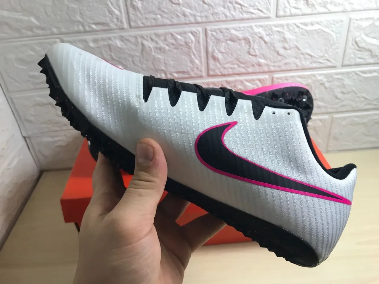 Nike Zoom Victory Track Spike White Pink Black Running Shoes 5
