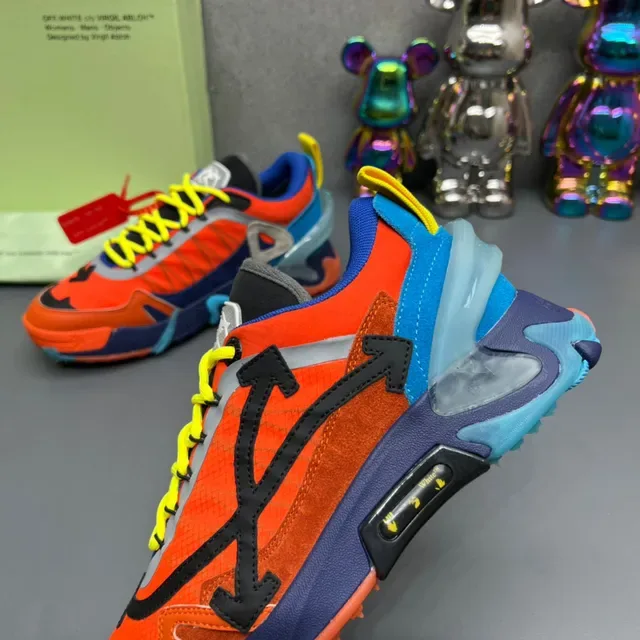 Off-White Arrow Runner 亮橙色 蓝色 黄色 厚底运动鞋 6