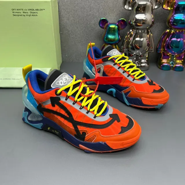 Off-White Arrow Runner 亮橙色 蓝色 黄色 厚底运动鞋 7