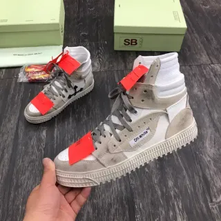 Off-White Beige High-Top Sole Chunky Sneakers