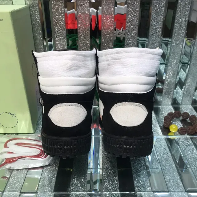 Off-White काला हरा हाई टॉप औद्योगिक विघटन लाइफस्टाइल स्नीकर 3