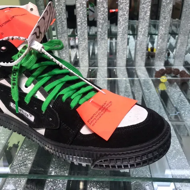 Off-White काला हरा हाई टॉप औद्योगिक विघटन लाइफस्टाइल स्नीकर 6