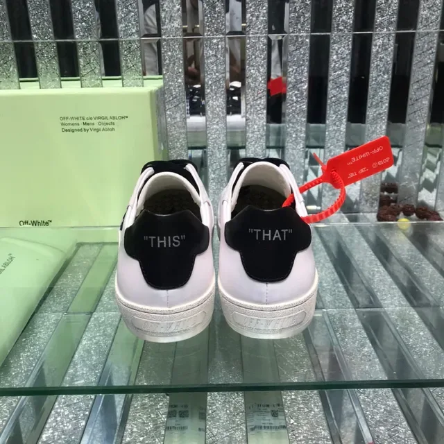 Off-White 黑色低帮皮革/麂皮鞋面生活方式运动鞋 3