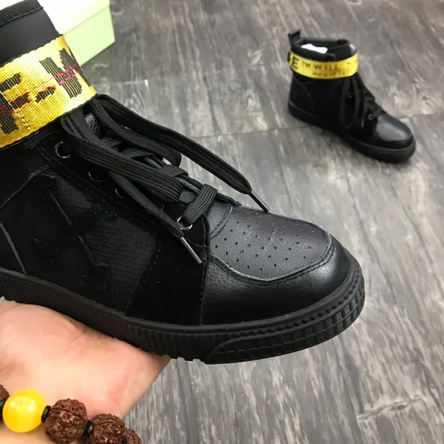 Off-White काला पीला हाई-टॉप औद्योगिक पट्टा लाइफस्टाइल स्नीकर 5