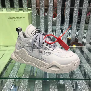 Off-White Gray Red Deconstructed Industrial Chunky Sneakers