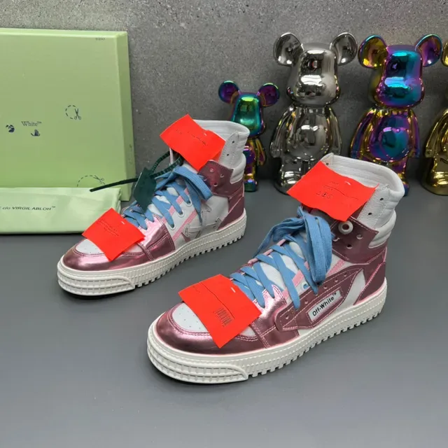 Off-White Metallic Pink High-Top Lifestyle Sneakers 8