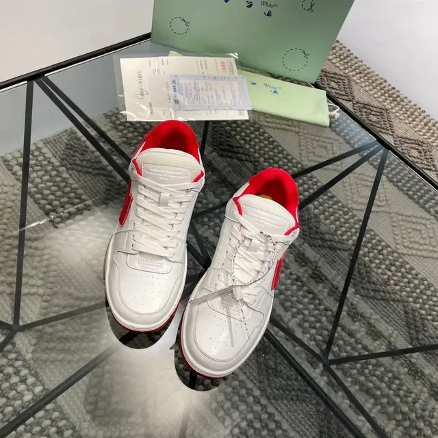 Off-White Cuero Rojo Superior Arrow Logo Zapatillas Lifestyle 7