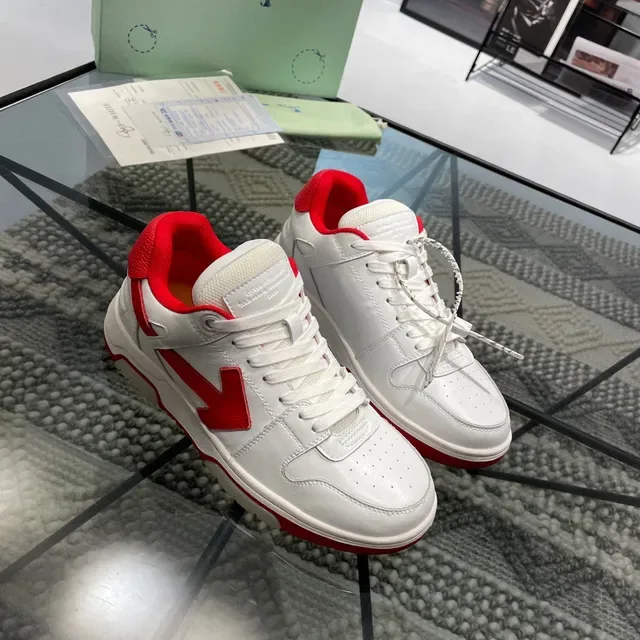 Off-White Cuero Rojo Superior Arrow Logo Zapatillas Lifestyle 8