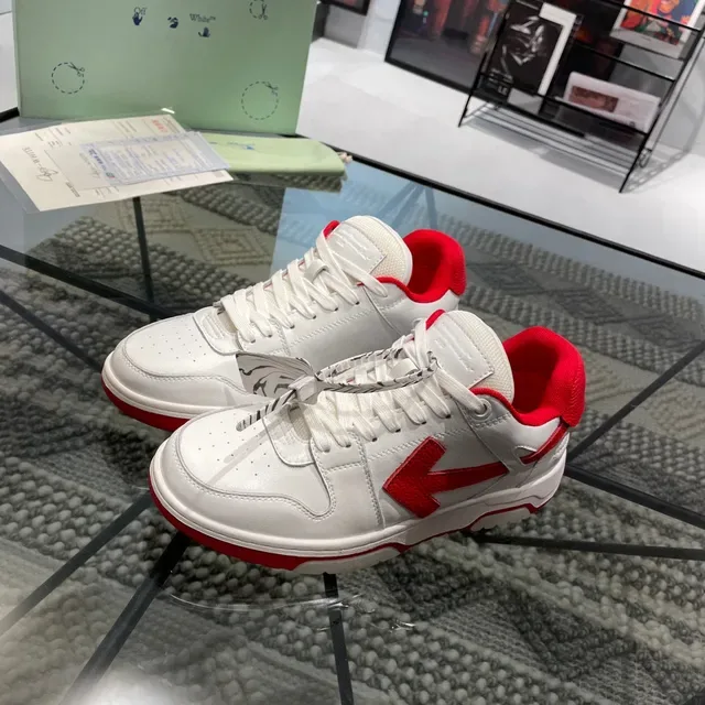 Off-White Cuero Rojo Superior Arrow Logo Zapatillas Lifestyle 9
