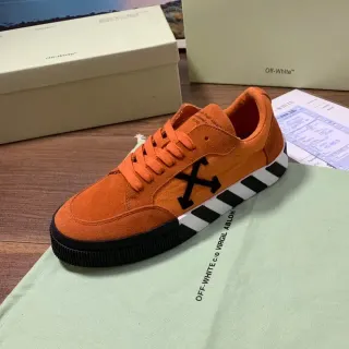 Off-White The Ten Orange Black Suede Upper Arrow Logo Lifestyle Sneakers