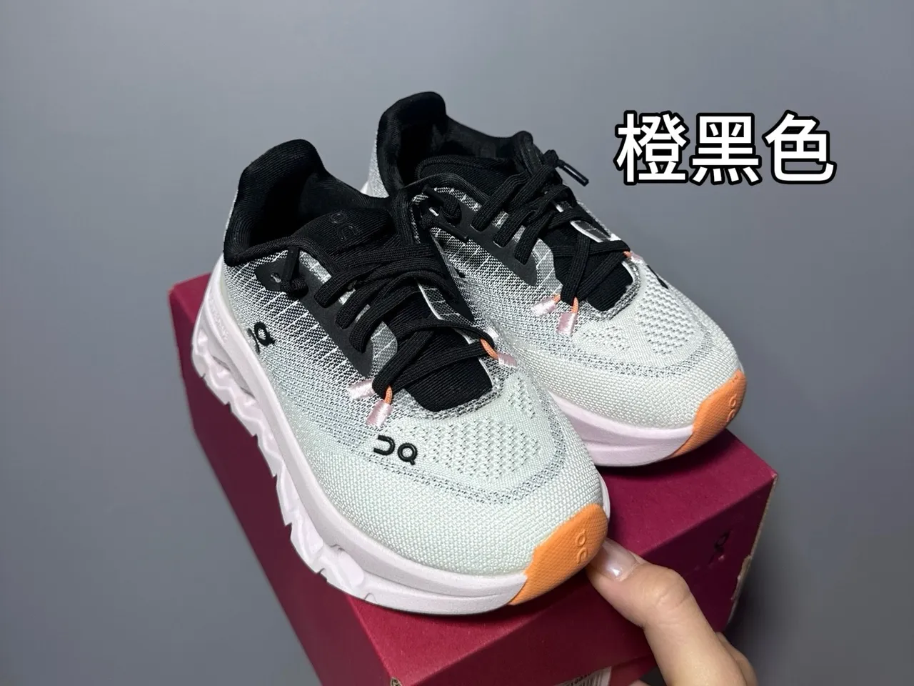 On Cloud gris rosa upper knit midsole esculpida zapatillas chunky 5