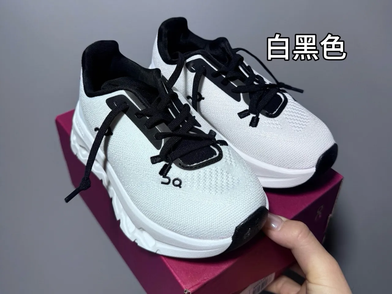On Cloud gris rosa upper knit midsole esculpida zapatillas chunky 9