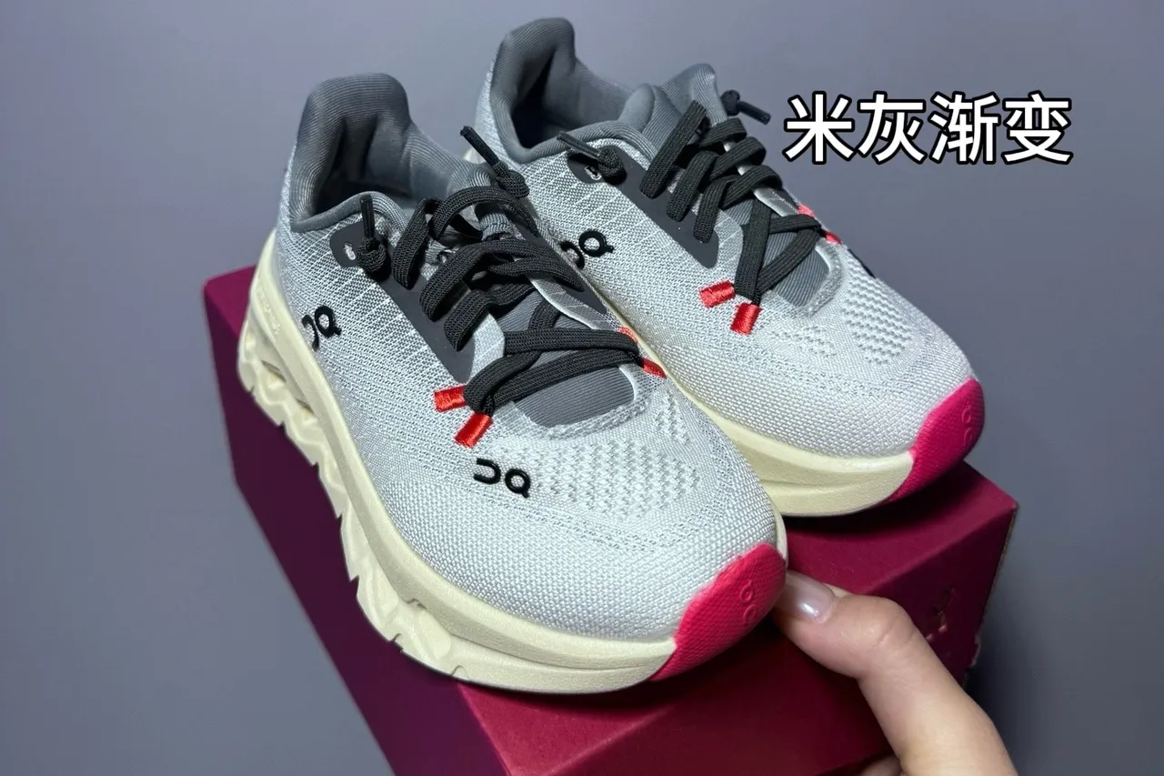 On Cloud gris rosa upper knit midsole esculpida zapatillas chunky 11