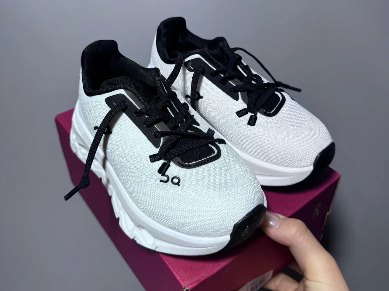On Cloud gris rosa upper knit midsole esculpida zapatillas chunky 13